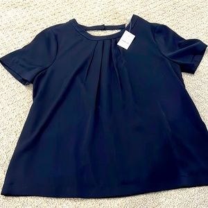 Navy blue short sleeve blouse